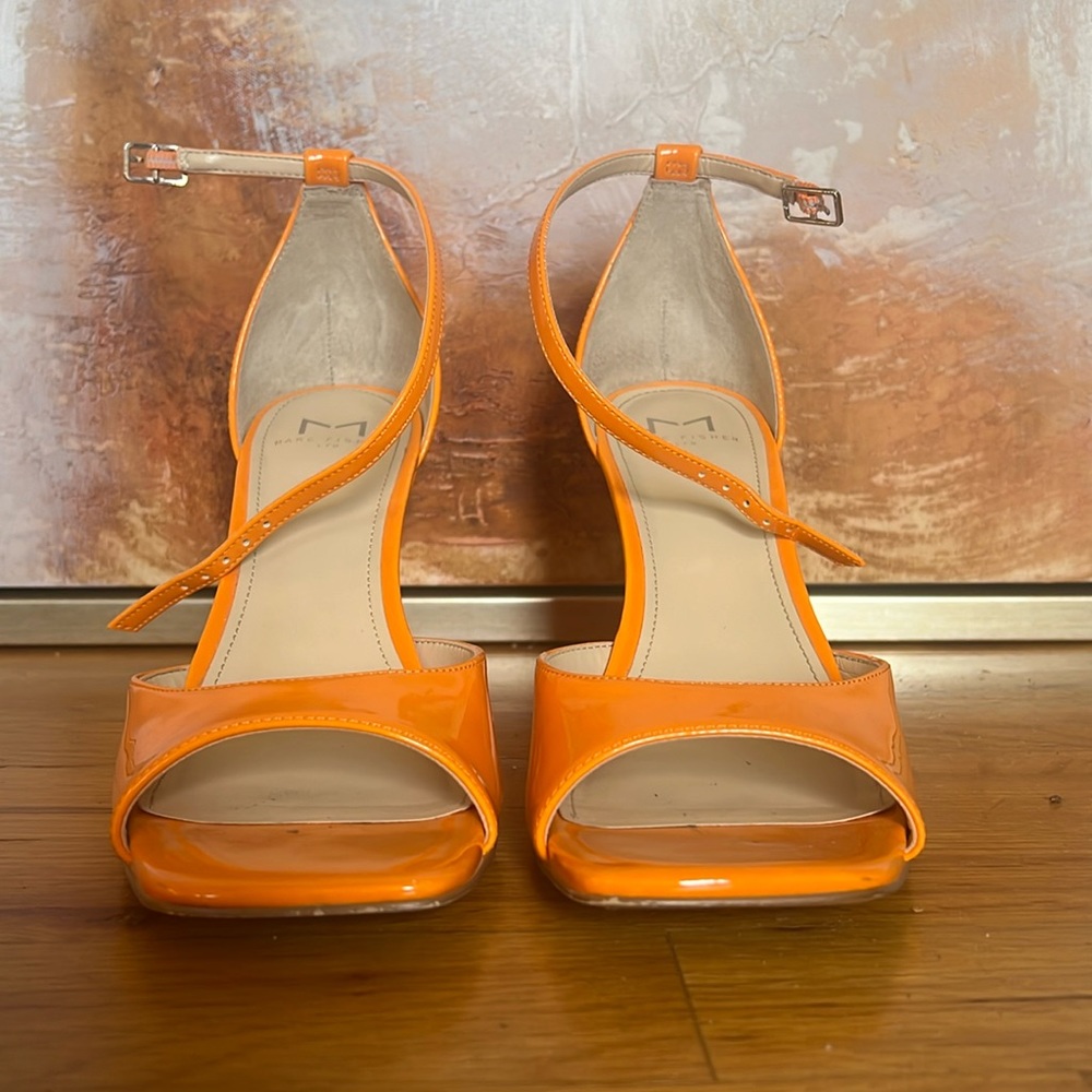 Marc Fisher LTD Orange Patented Leather Wedge